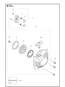 Starter Diagram and Parts List for 525ECS  Husqvarna Edger