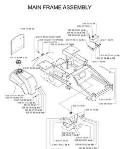 Mainframe, Left Side 2 Diagram and Parts List for IZ5223T (968999257)(2005-08) Husqvarna Lawn Mower