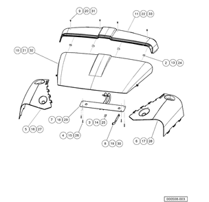 Cowl Assembly Diagram and Parts List for HUV4421DXP 2006-11 Husqvarna Lawn Tractor