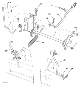 Mower Lift Diagram and Parts List for 2042LS (96043006200)(2008-11) Husqvarna Lawn Mower