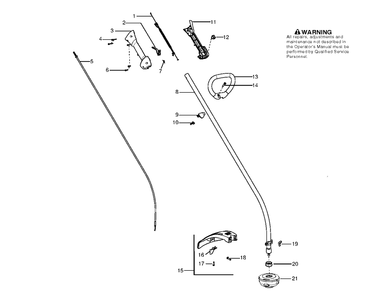 Shaft And Handle Diagram and Parts List for 124C (952715639)(20102300001-Current) Husqvarna Edger