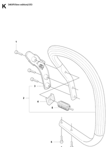 Handle Diagram and Parts List for 353 20071300001-20090400000 Husqvarna Chainsaw