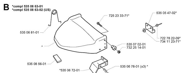 Cover, Rear 2 Diagram and Parts List for G1 1998-2003 Husqvarna Lawn Mower