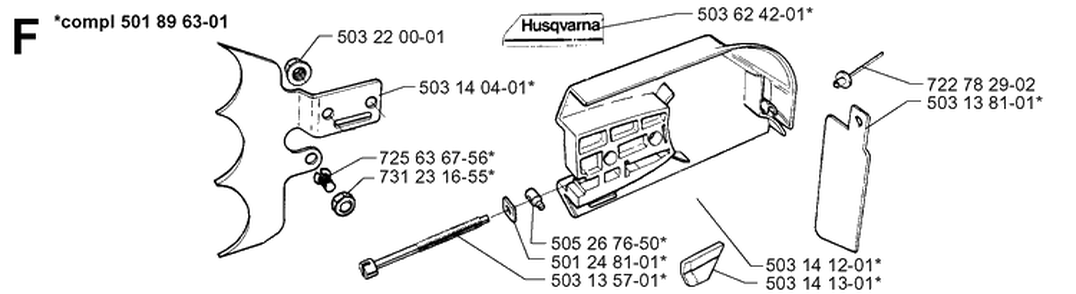 Chain Brake Diagram and Parts List for 3120 19980900001-20000600000 Husqvarna Chainsaw