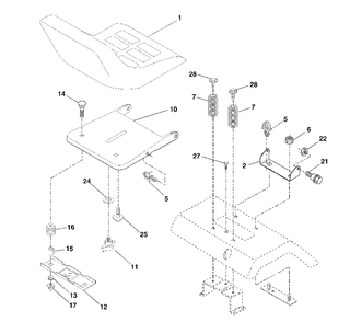 Seat Assembly Diagram and Parts List for YTH2046 (954567079-A)(2000-11) Husqvarna Lawn Tractor