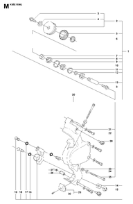 Lever Diagram and Parts List for K950RING 2007-01 Husqvarna Circular Saw