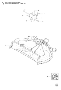 Mower Deck / Cutting Deck 6 Diagram and Parts List for R175AWD (965105001)(2008-06) Husqvarna Lawn Tractor