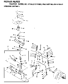 Steering Diagram and Parts List for YT150 (HCYT150A, 954840021)(1996-01) Husqvarna Lawn Tractor