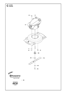 Engine Diagram and Parts List for LB448  Husqvarna Lawn Mower