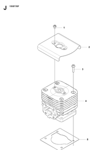 Cylinder Diagram and Parts List for 150BF 20071800001-20084000000 Husqvarna Leaf Blower / Vacuum