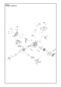 Complete Product Diagram and Parts List for HH212 598609601, 598609602, 598609603 Husqvarna Engine
