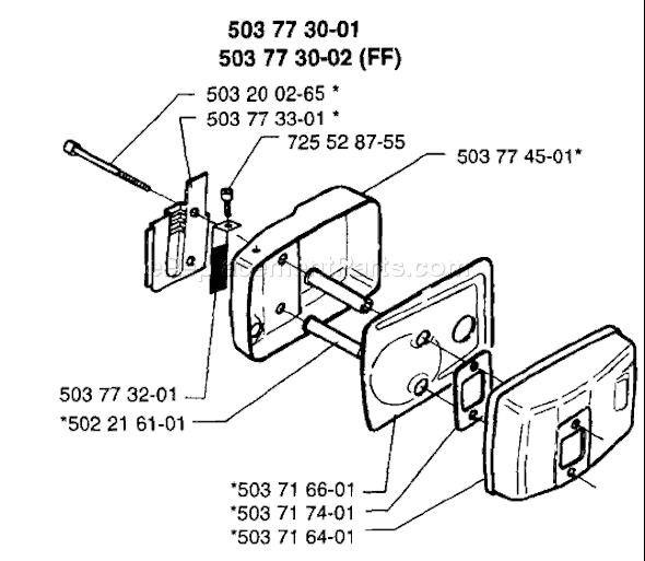 Page J Diagram and Parts List for 225H75 1996-12 Husqvarna Trimmer