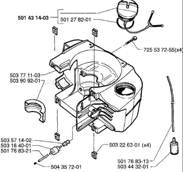 Page G Diagram and Parts List for 225H 1997-02 Husqvarna Trimmer
