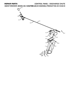 Control Panel And Discharge Chute Diagram and Parts List for 12527HV 2010-07 Husqvarna Snow Blower