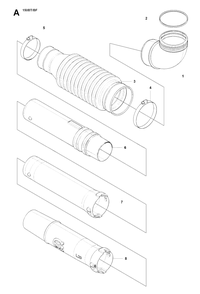 Tube Diagram and Parts List for 150BT 20084000001 - 20184199999 Husqvarna Leaf Blower / Vacuum