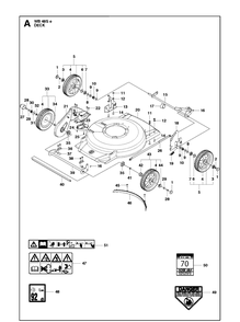 Mower Deck / Cutting Deck Diagram and Parts List for WB48SE  Husqvarna Lawn Mower