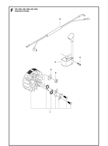 Ignition System Diagram and Parts List for 240 20101400001-20144000000 Husqvarna Chainsaw