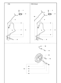 Ignition Module And Spark Plug And Flywheel Diagram and Parts List for K750 2008-10 Husqvarna Lawn Tractor Accessories