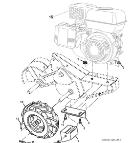 Mainframe, Right Side Diagram and Parts List for TR317 (96093002900)(2017-09) Husqvarna Cultivator