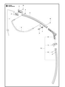 Suspension Diagram and Parts List for 535FBX  Husqvarna Brush Cutter