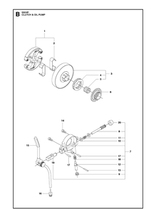 Part Location Diagram of 505200204 Husqvarna Pump Piston