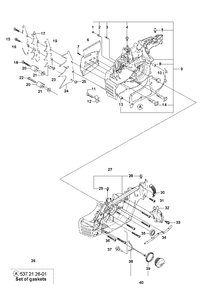 Crankcase Diagram and Parts List for 570AUTOTUNE 2013-03 Husqvarna Chainsaw