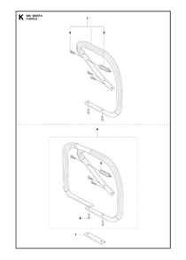 Handle Diagram and Parts List for 390XP-XPG-XPW (EPA)(20101800001 - 20111800000) Husqvarna Chainsaw