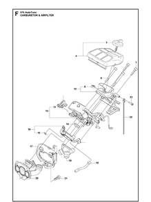 Carburetor Air Filter Diagram and Parts List for 570 2013-03 Husqvarna Chainsaw