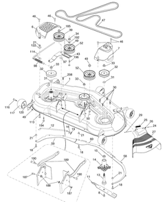 Mower Deck Diagram and Parts List for YTH2454 (96043006000)(2008-12) Husqvarna Lawn Mower