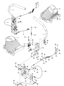 Steering Diagram and Parts List for Z554X  Husqvarna Lawn Mower