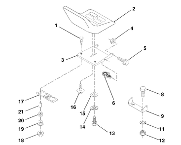 Seat Diagram and Parts List for LT125 (954170001-C)(1998-10) Husqvarna Lawn Tractor