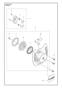 Starter Diagram and Parts List for 525RXTMARKII  Husqvarna Brush Cutter