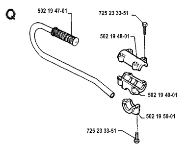 Handle Diagram and Parts List for 132LD 19904400001-19920100000 Husqvarna Edger