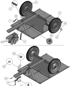 Dump Cart (Part 4) Diagram and Parts List for DC500 (25-0125) (683-04078A)(5313083-28)(2008-01) Husqvarna Lawn Tractor Accessories