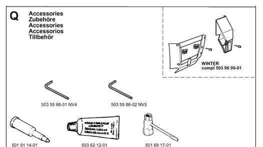 Accessories 2 Diagram and Parts List for 362XP 19983100001-19991800000 Husqvarna Chainsaw
