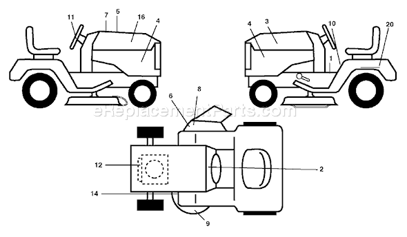 Page B Diagram and Parts List for YTH1842 (96013000201) (2005-01) Husqvarna Lawn Tractor