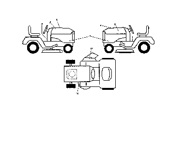 Decals Diagram and Parts List for 96043027500  Husqvarna Lawn Tractor