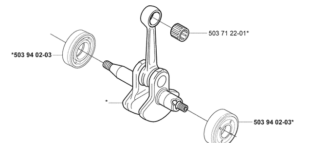 Crankshaft Diagram and Parts List for 325RDX 2005-05 Husqvarna Brush Cutter