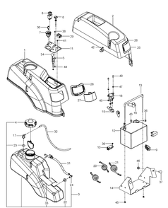 Ignition System Diagram and Parts List for RZ4621BF (96658230101)(2012-03) Husqvarna Lawn Mower