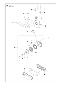 Fuel Tank Diagram and Parts List for 356BTX  Husqvarna Leaf Blower / Vacuum