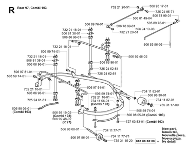 Protection Frame 3 Diagram and Parts List for R16 2003-01 Husqvarna Lawn Tractor
