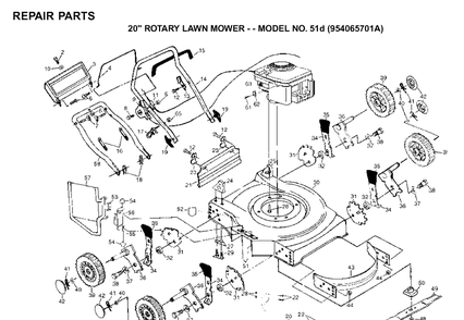 Part Location Diagram of 532133379 Husqvarna Rear Baffle