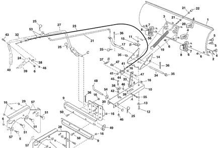 48 Inch Snow Blade Diagram and Parts List for 490-900B-0030 (45-0429-669)(531 30 83-21)(2008-01) Husqvarna Lawn Tractor Accessories