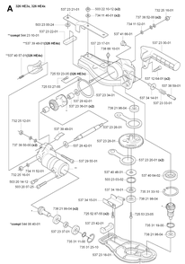 Gear Housing Diagram and Parts List for 326HE3 (X-SERIES)(20090900001-Current)(2009) Husqvarna Hedge Trimmer