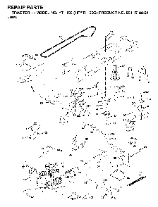 Drive Diagram and Parts List for YTH150 (HFYTH155G, 954170024)(2001-01) Husqvarna Lawn Tractor