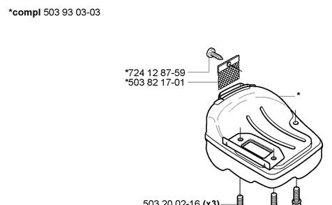 Muffler Diagram and Parts List for 338XPT 2005-03 Husqvarna Chainsaw