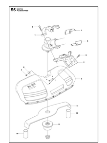 Guards Diagram and Parts List for 355FRM 20082700001-20110100000 Husqvarna Brush Cutter
