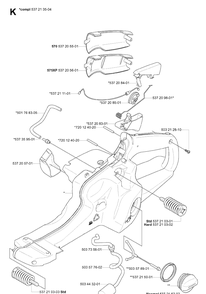 Fuel Tank Diagram and Parts List for 575XP 20051400001-20070100000 Husqvarna Chainsaw