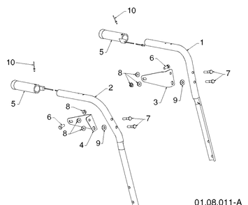 Handle 7 Diagram and Parts List for 11524E (96193007400)(2011-06) Husqvarna Snow Blower