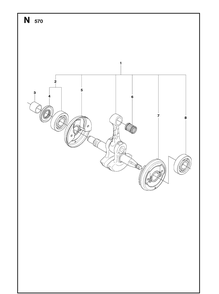 Crankshaft Diagram and Parts List for 570 (570 EPA)(20090100001-Current) Husqvarna Chainsaw